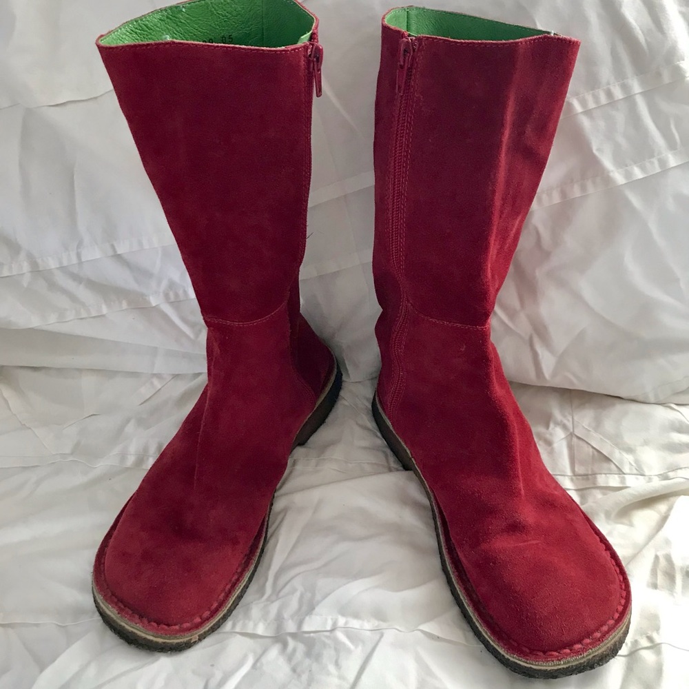 Red Suede Boots, Size 37, Camper